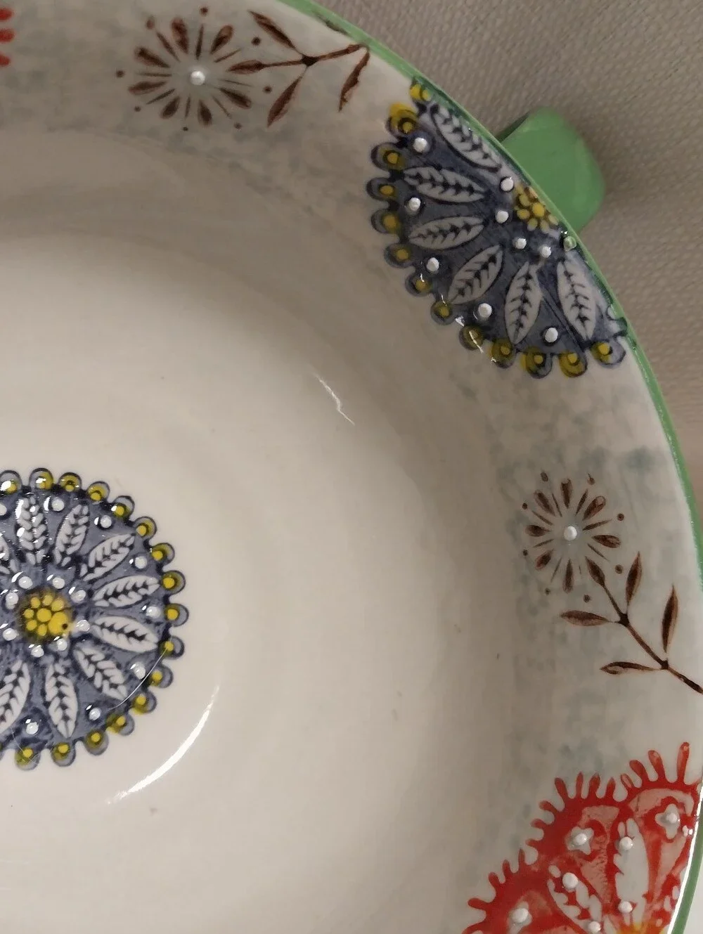 Pier 1 Imports Multicolor Mandala Floral Handpainted Oversized Mug